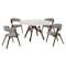 Armen Living Venus and Rowan 5 Piece Walnut and Marble Round Dining Set SETVEDIWA5A - alternate 1